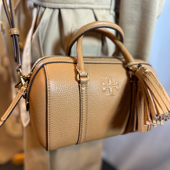 NWT! Tory Burch Thea Mini Satchel Tiramis Leather Crossbody - Picture 12 of 16